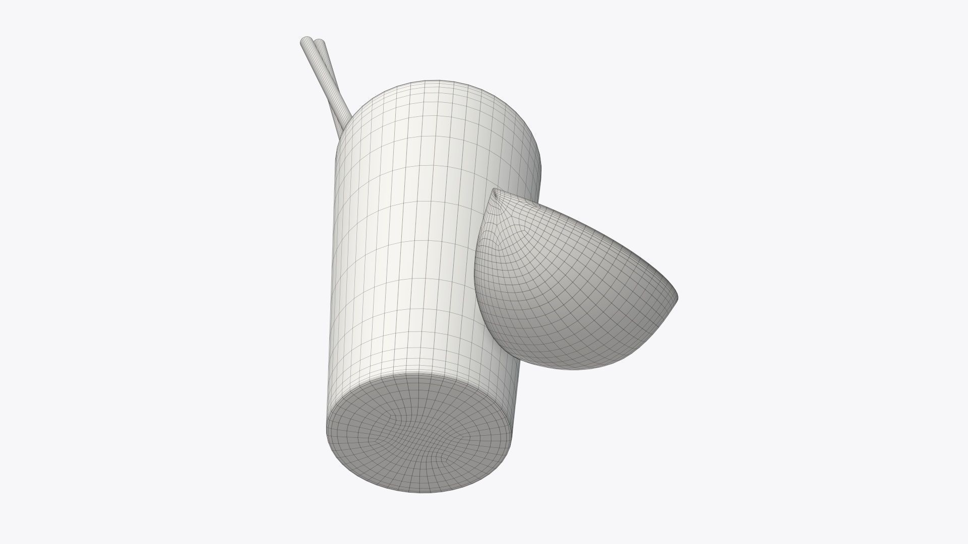 Orange juice in a glass with straws and orange slice 3D model_5