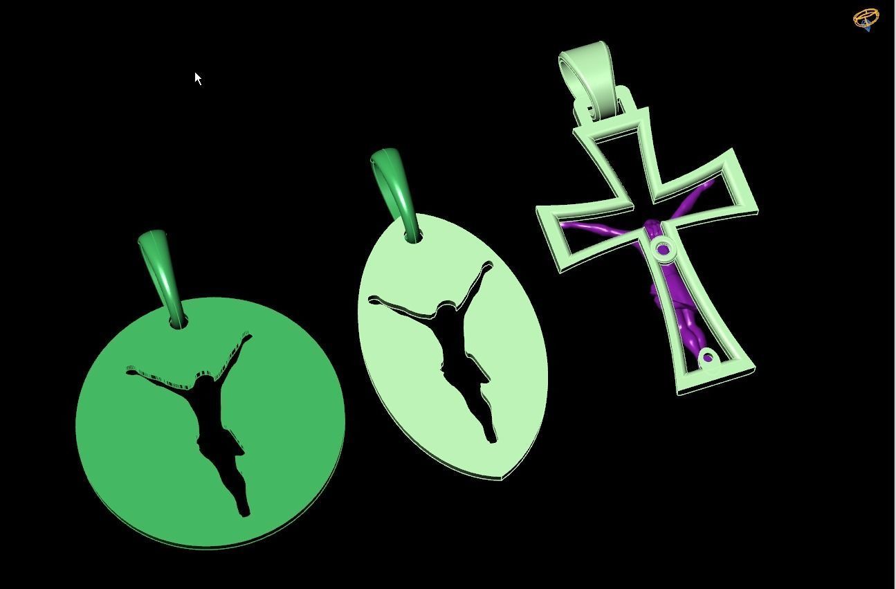 cross pendent 3D print model_4