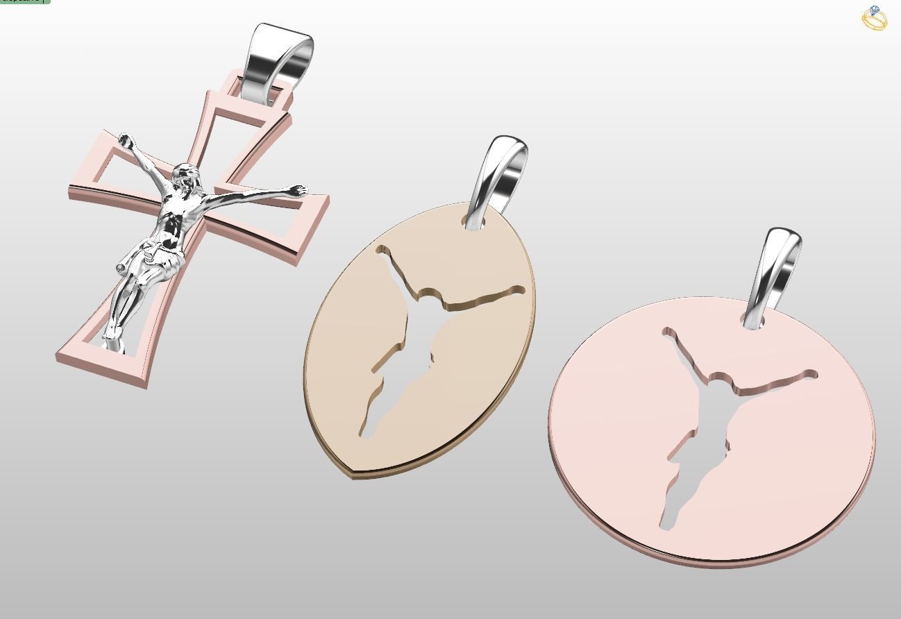 cross pendent 3D print model_1