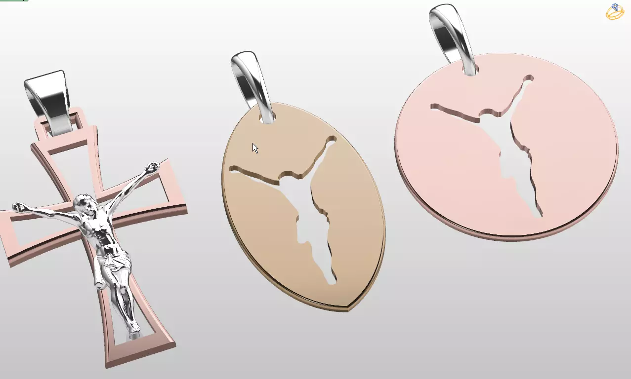 cross pendent 3D print model_0