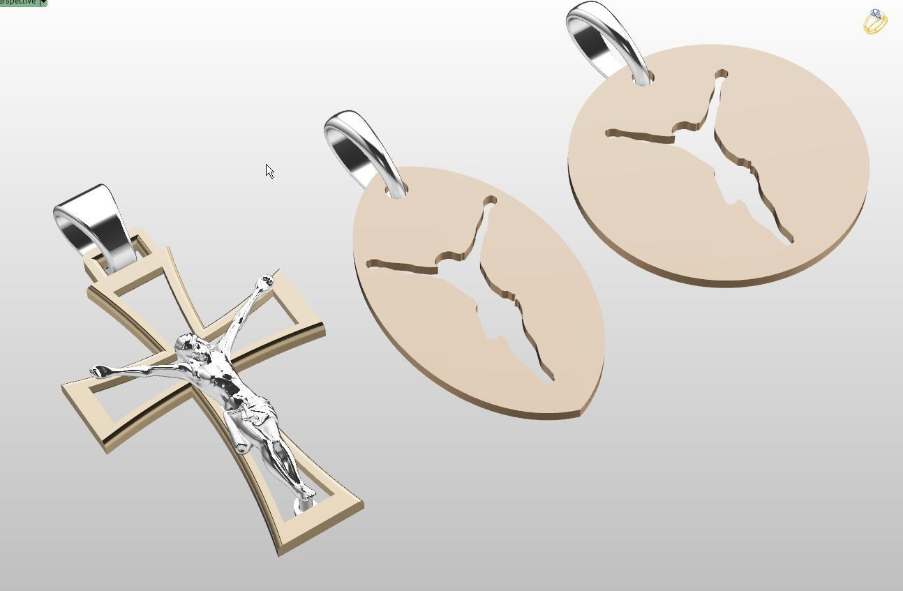 cross pendent 3D print model_2