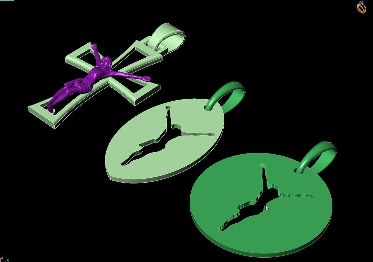 cross pendent 3D print model_3