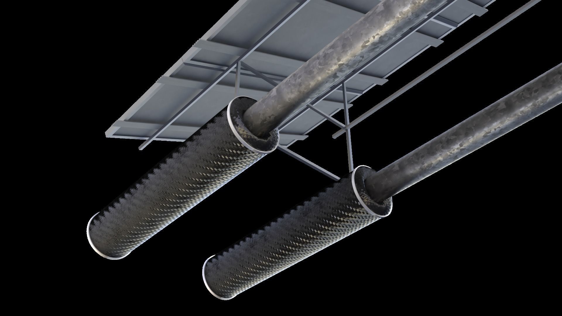 floating pv solar panel array Low-poly 3D model_2