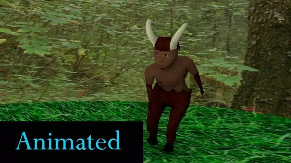 Low Poly Satyr Deer Creature Fantasy Character 3D Model Free low-poly 3D model
