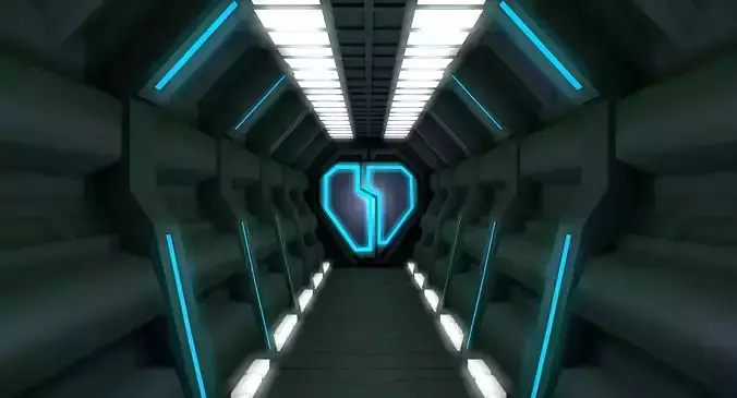 Sci Fi Corridor Low-poly 3D model