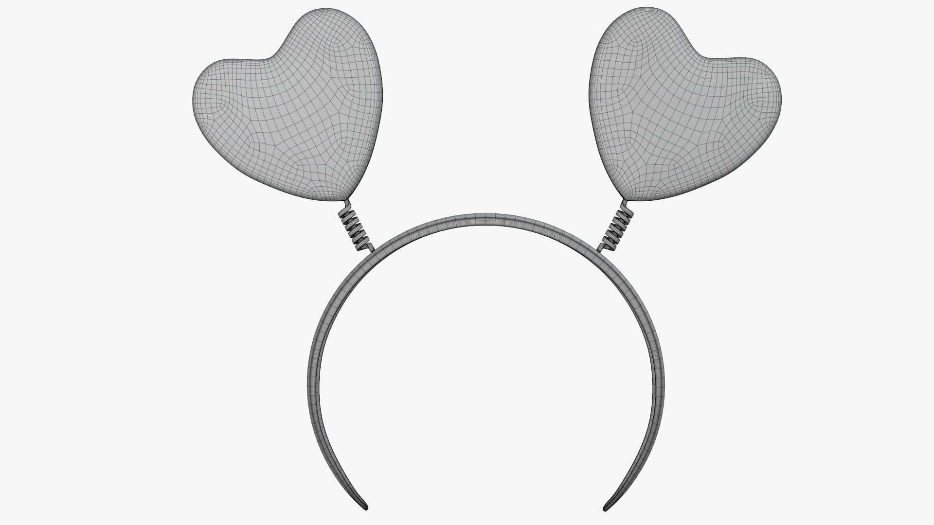 Headband with hearts on a spring 3D model_6