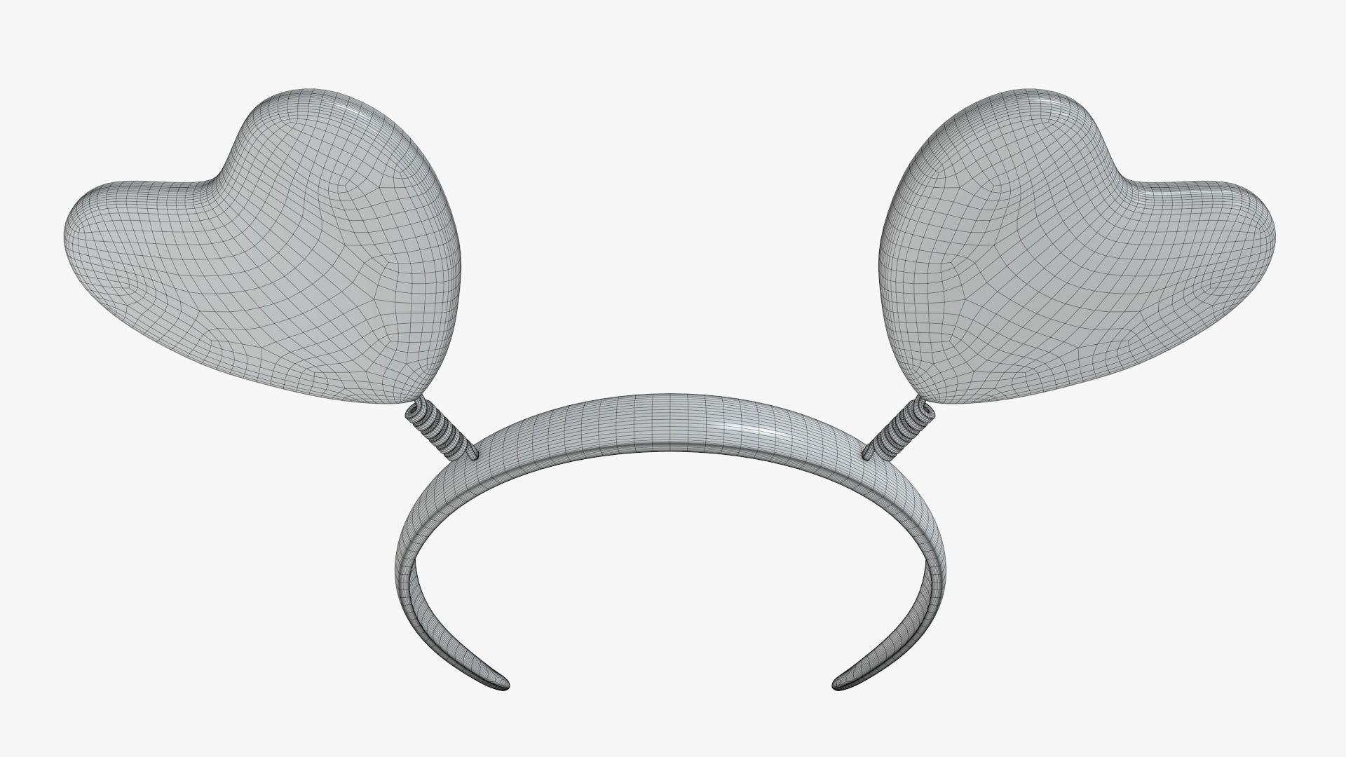 Headband with hearts on a spring 3D model_8