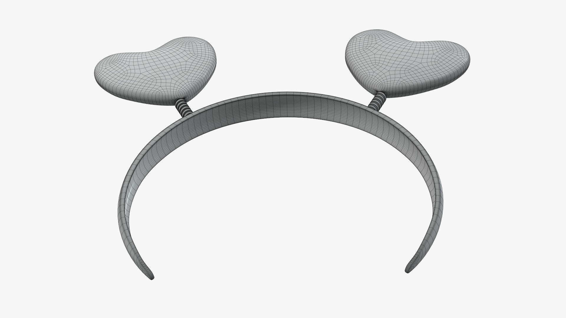 Headband with hearts on a spring 3D model_9