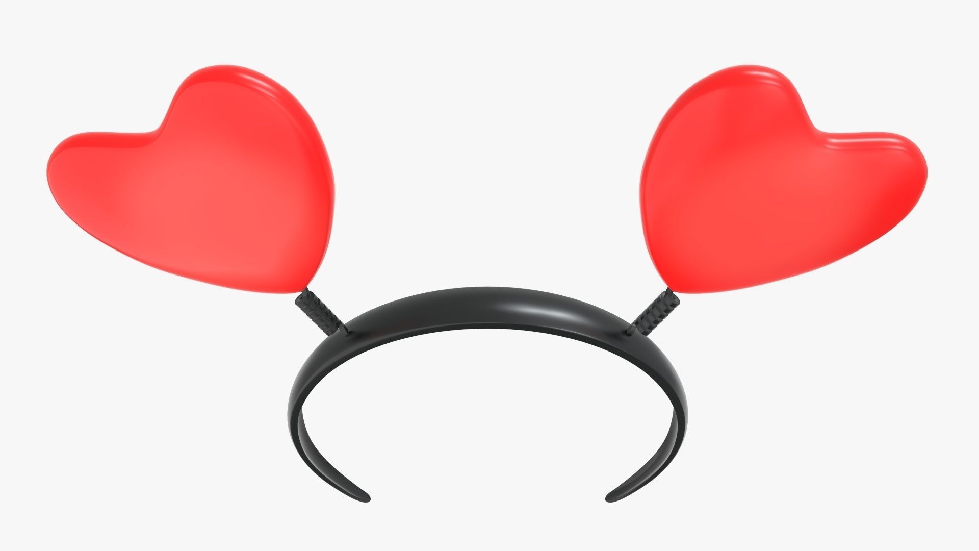 Headband with hearts on a spring 3D model_3