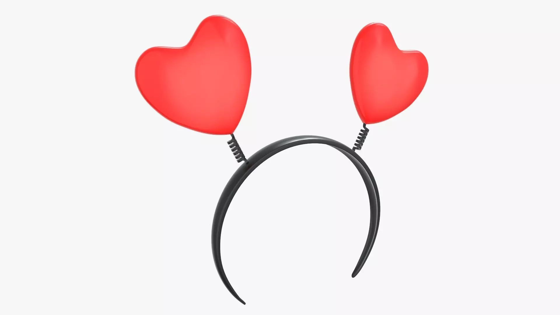 Headband with hearts on a spring 3D model_0
