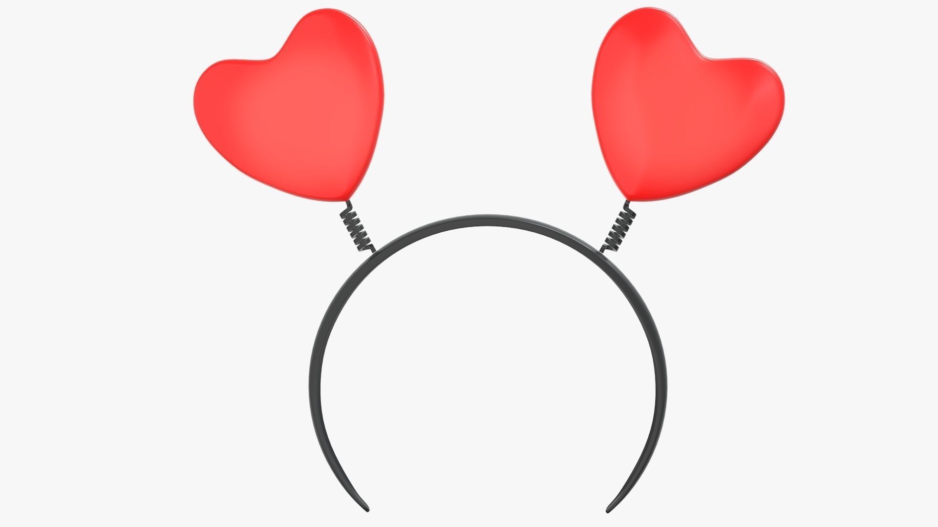 Headband with hearts on a spring 3D model_1