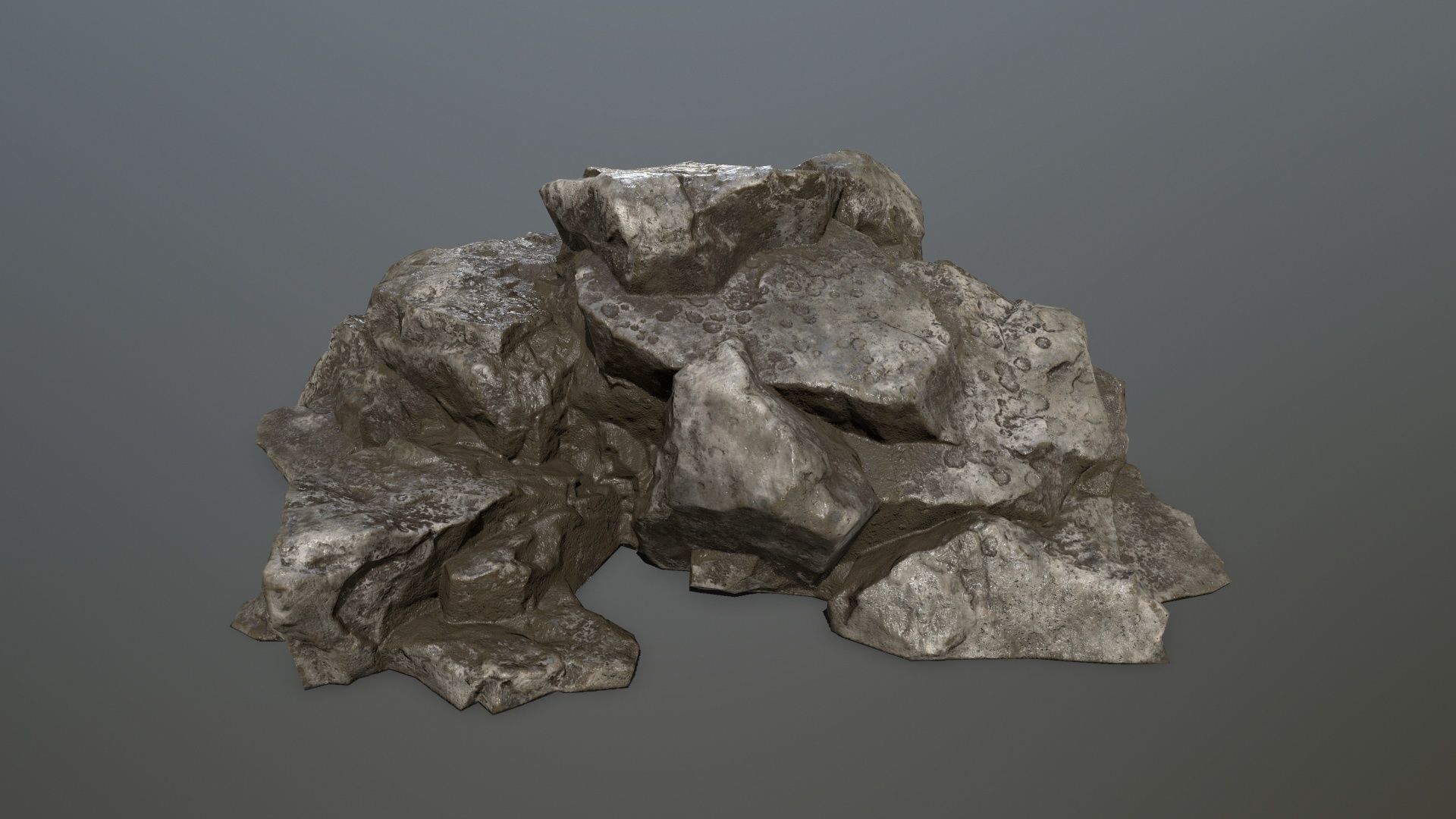 Rock set Low-poly 3D model_5