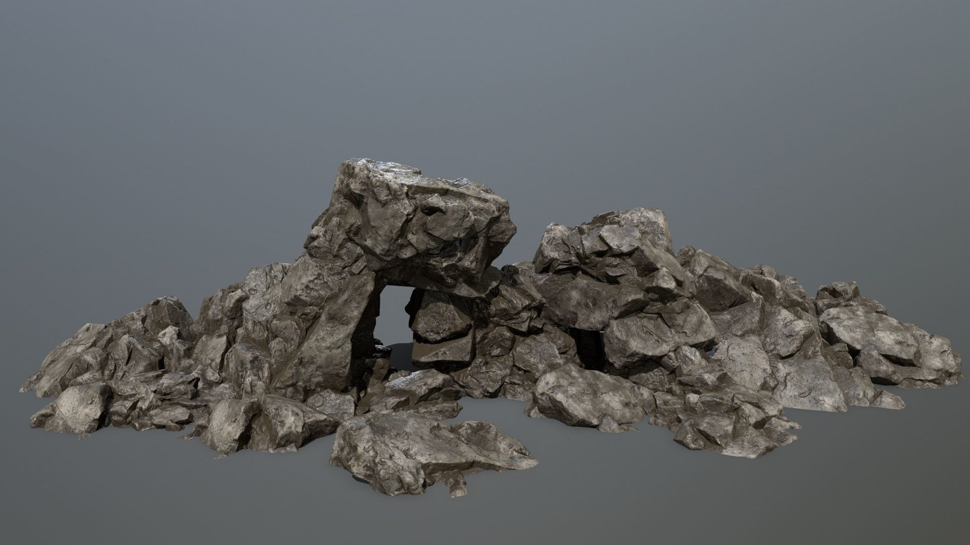 Rock set Low-poly 3D model_1