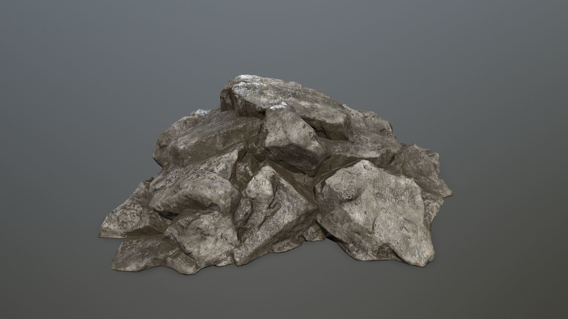 Rock set Low-poly 3D model_6