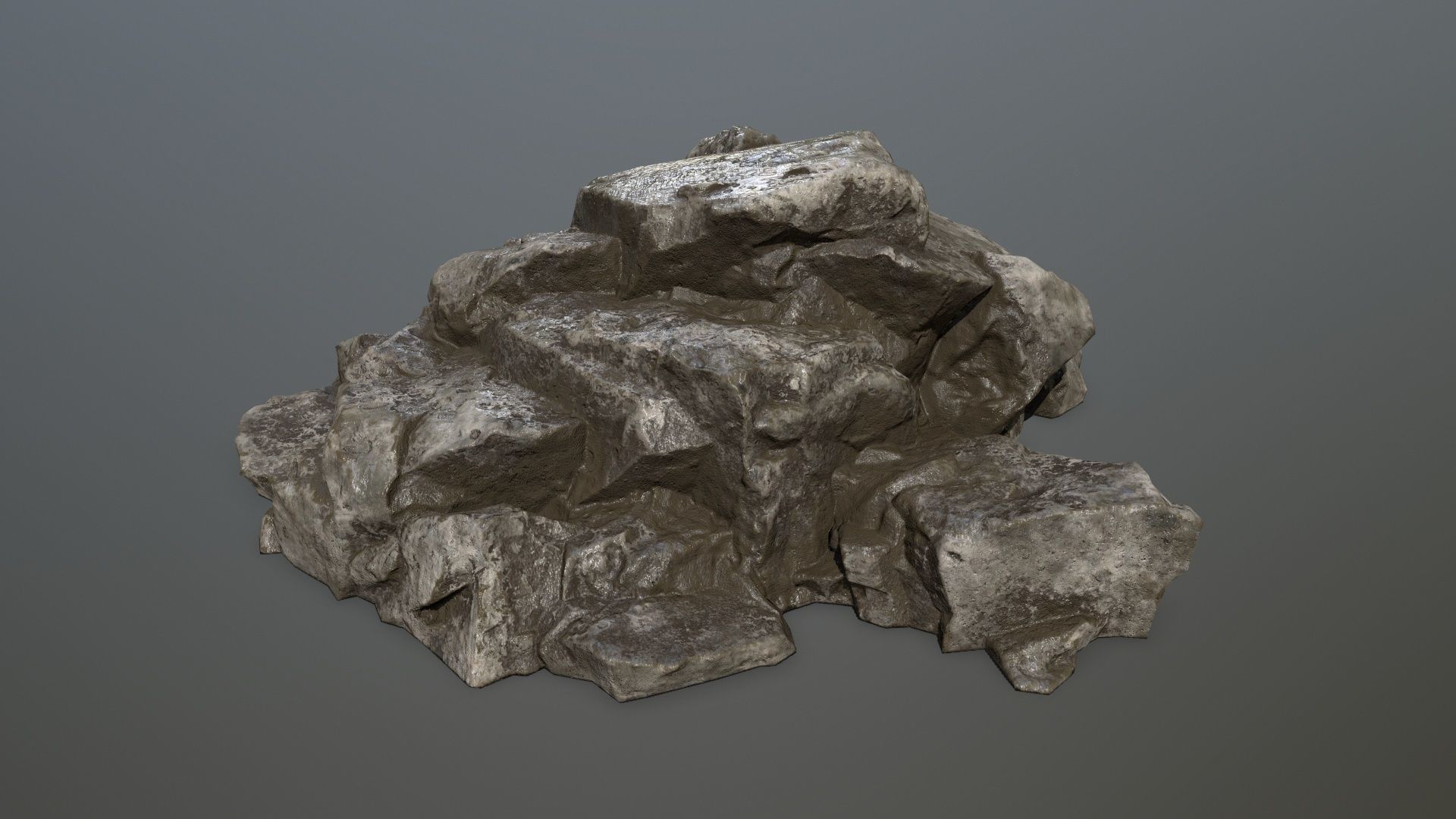 Rock set Low-poly 3D model_4