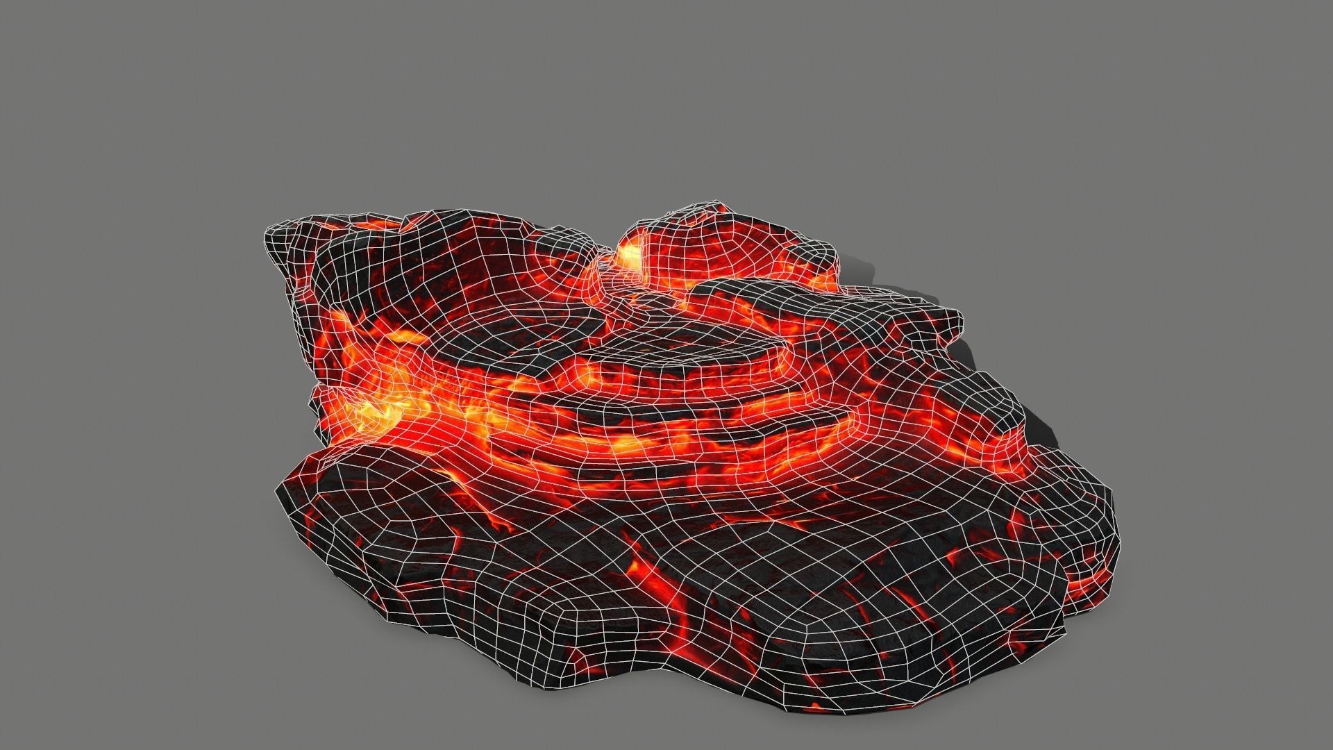 Stone piece of lava Low-poly 3D model_7