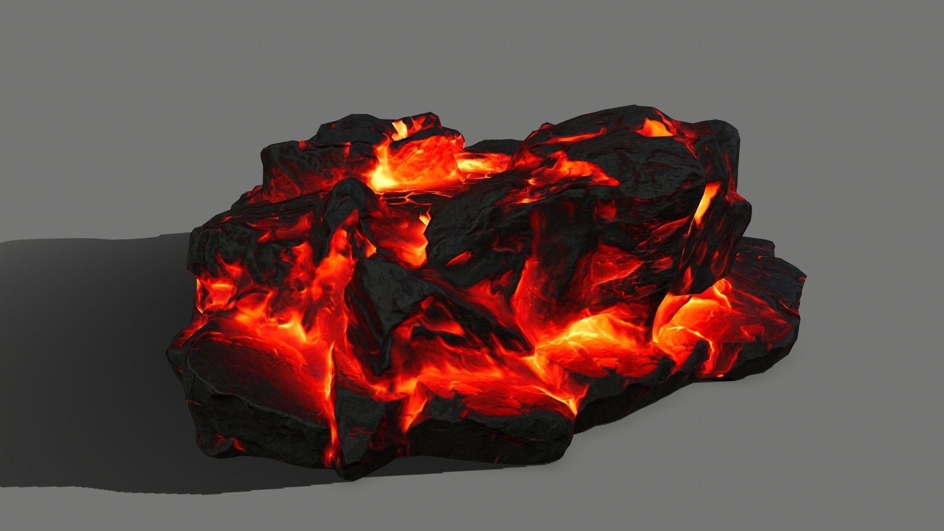 Stone piece of lava Low-poly 3D model_2