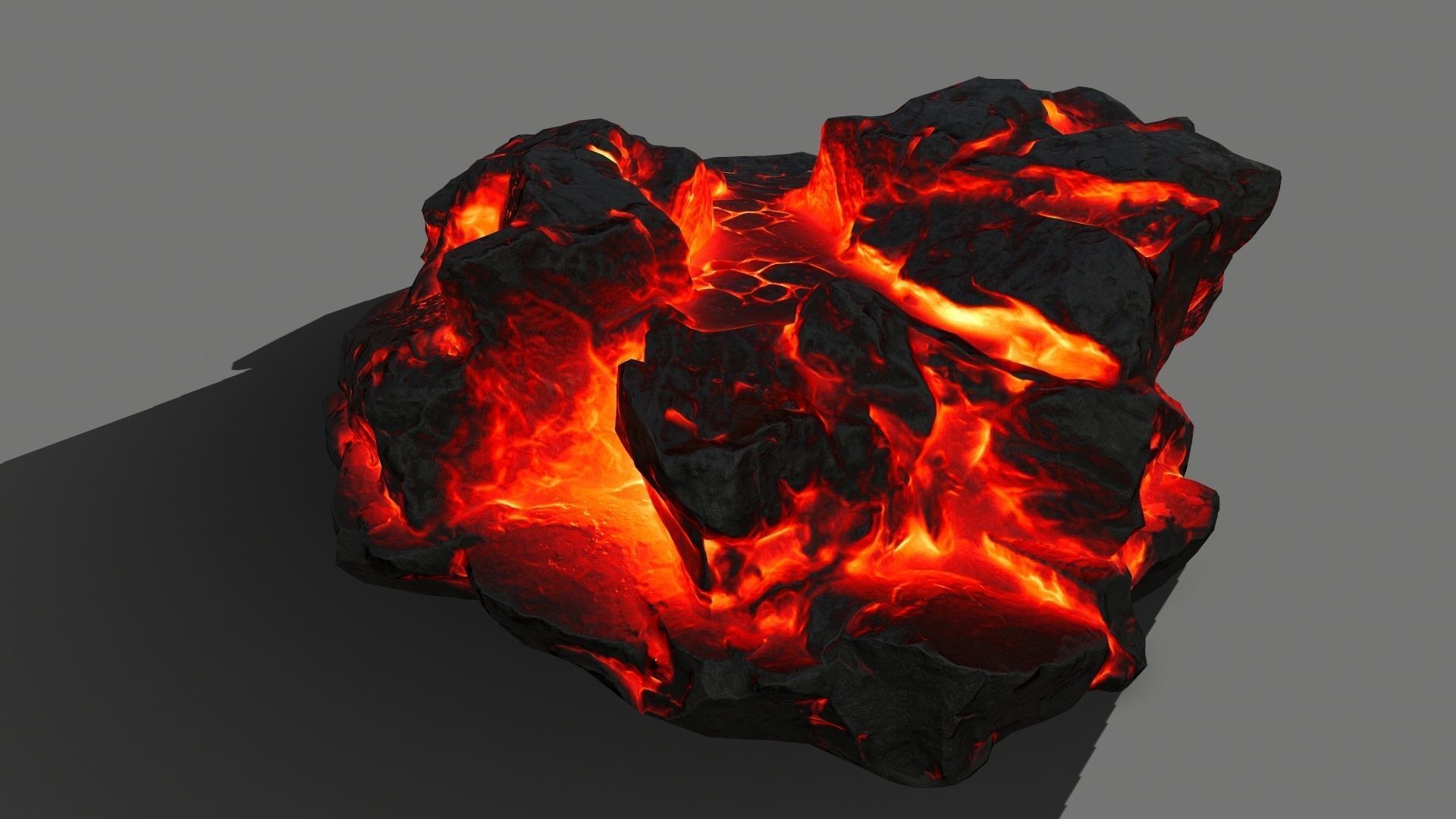 Stone piece of lava Low-poly 3D model_3
