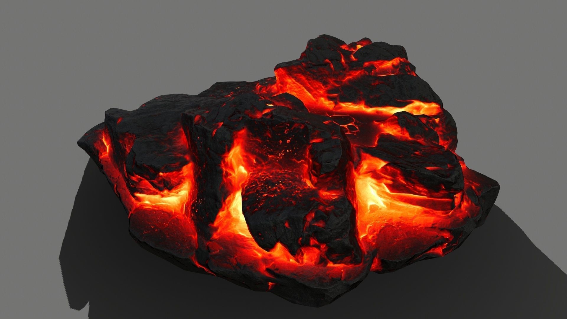 Stone piece of lava Low-poly 3D model_4