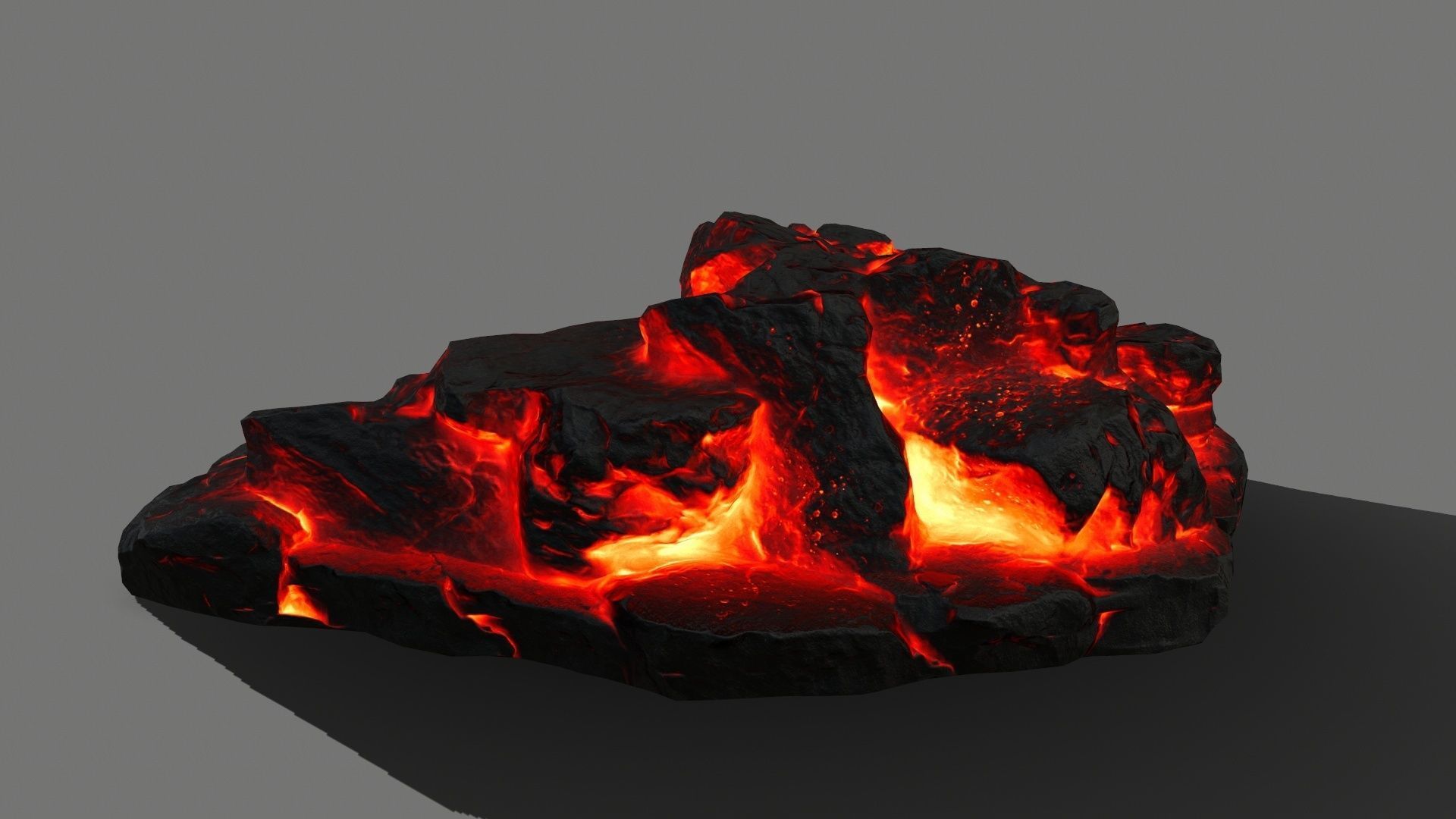 Stone piece of lava Low-poly 3D model_5