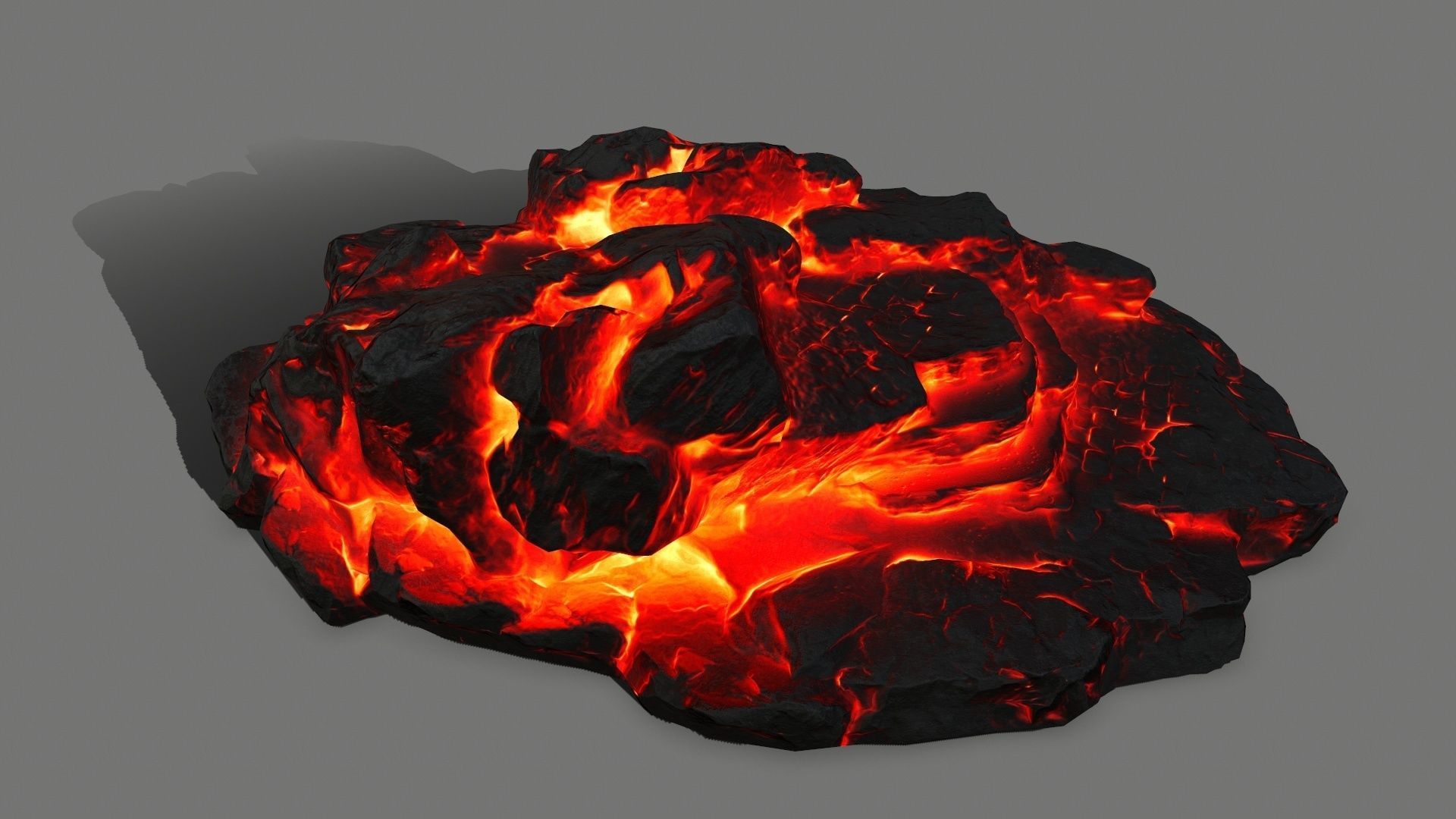 Stone piece of lava Low-poly 3D model_1