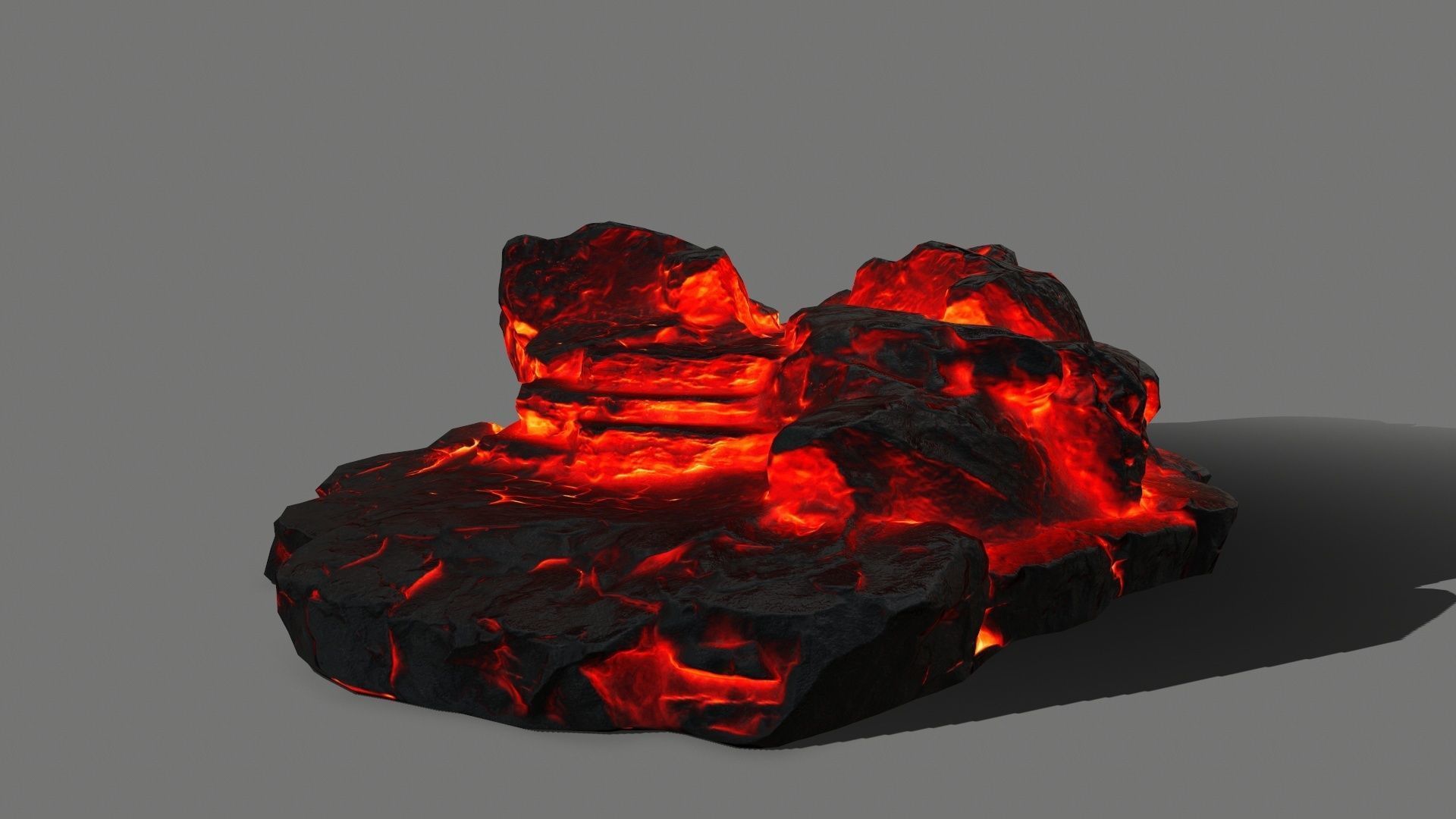 Stone piece of lava Low-poly 3D model_6