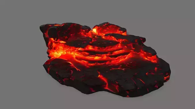 Stone piece of lava Low-poly 3D model