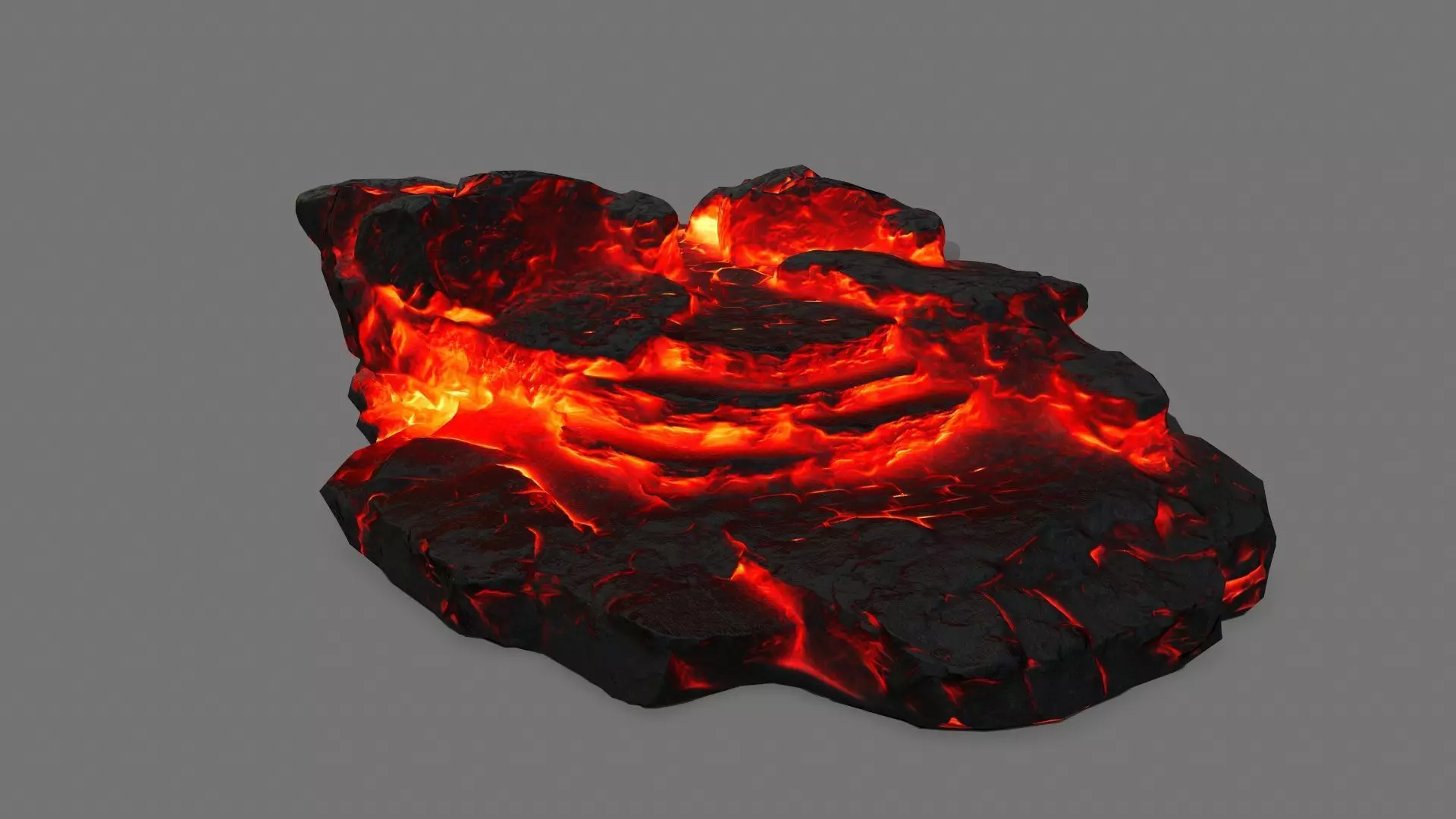 Stone piece of lava Low-poly 3D model_0