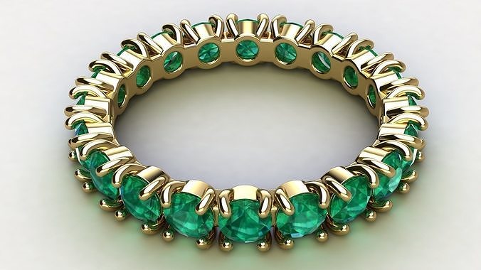 3 mm Round Gems Ring size 17 mm 3D print model