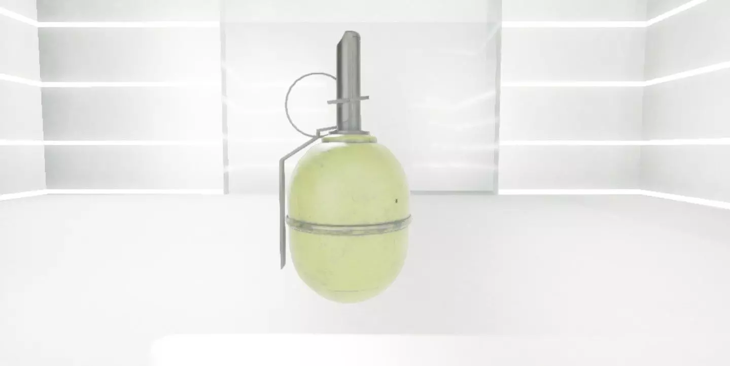 Grenade bomb hanging Low-poly 3D model_0