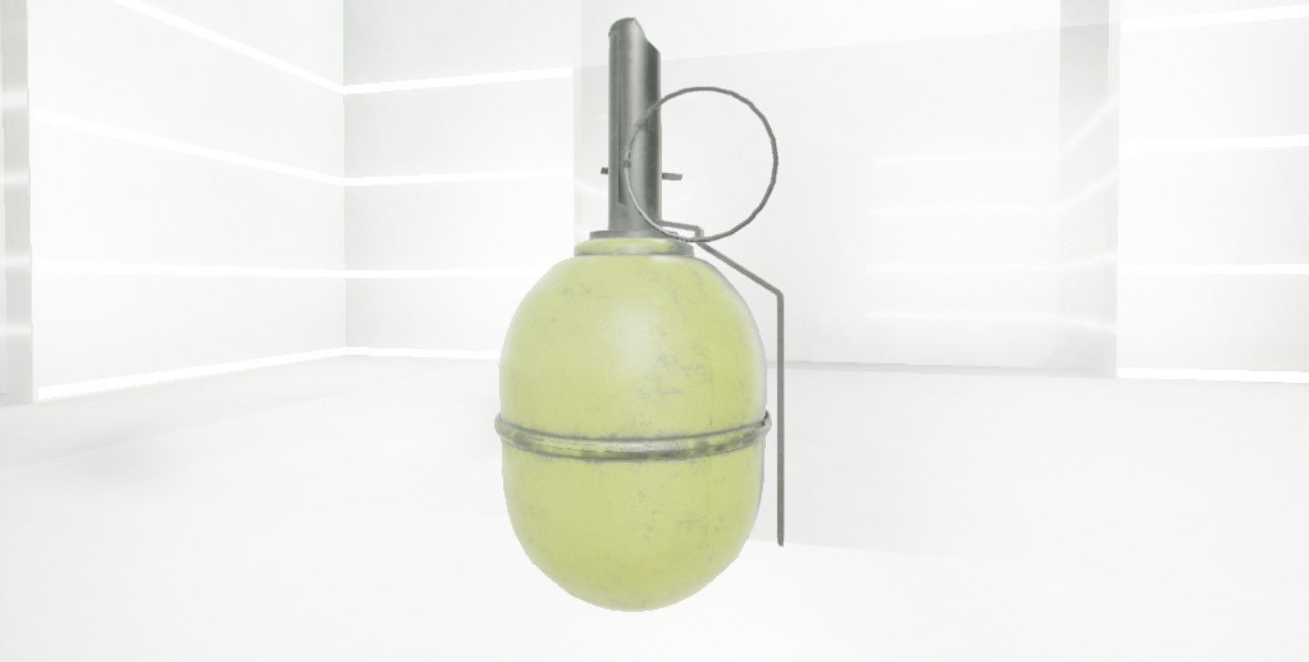 Grenade bomb hanging Low-poly 3D model_2