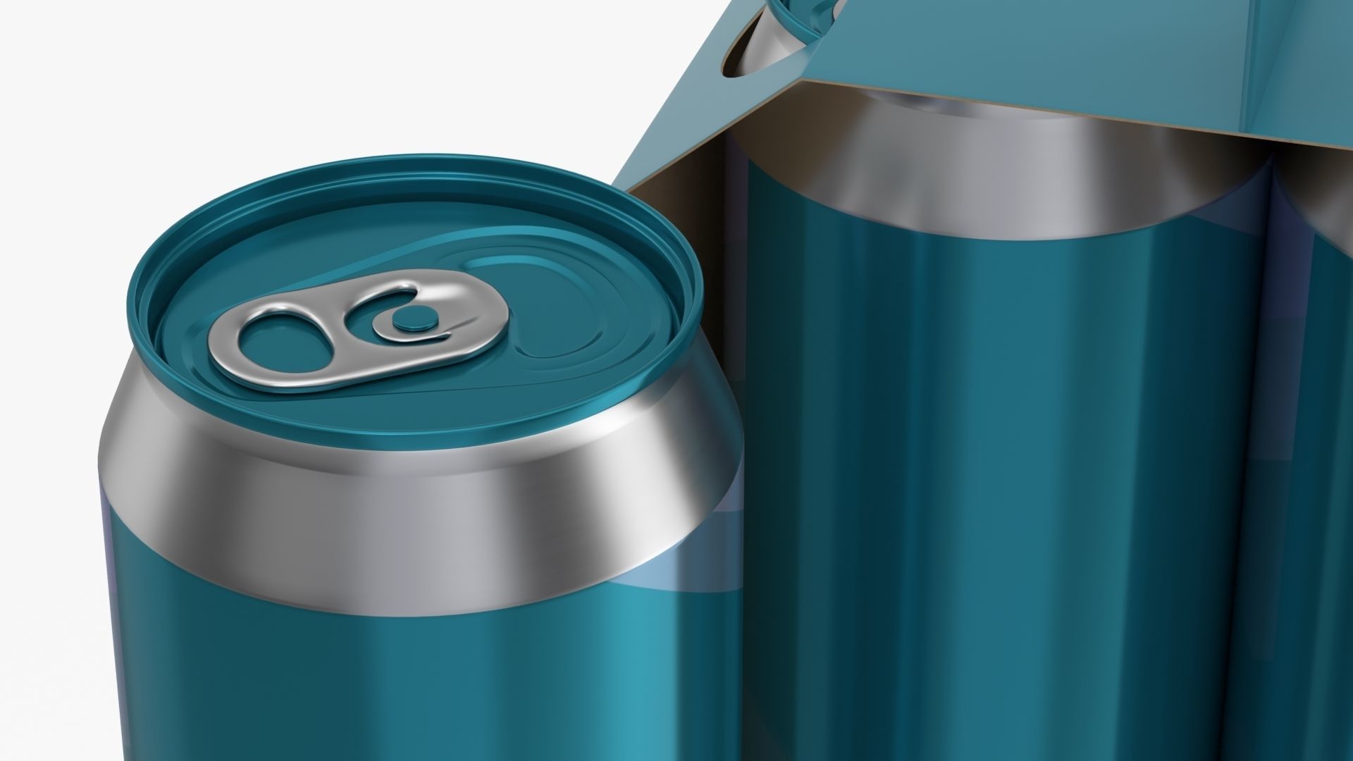 Cluster-pack carton packaging with handle for 4 beer cans 500 ml 3D model_3