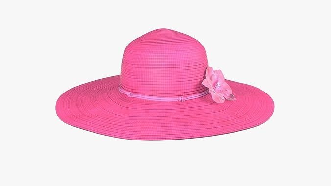 Floppy summer woman hat 01 3D model
