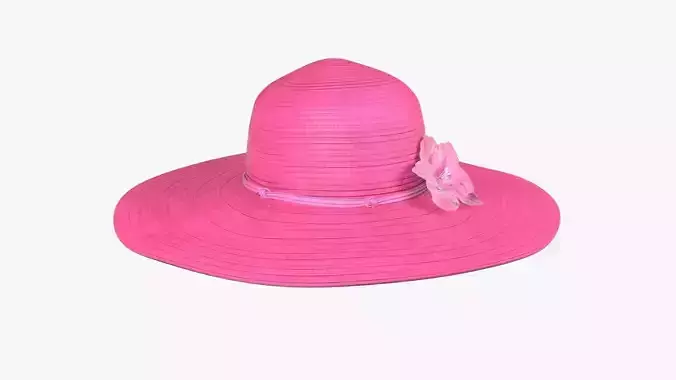 Floppy summer woman hat 01 3D model
