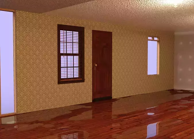 Floor wooden cage with rug inside