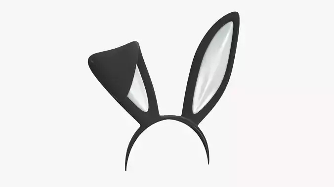 Bunny ears headband 02 3D model