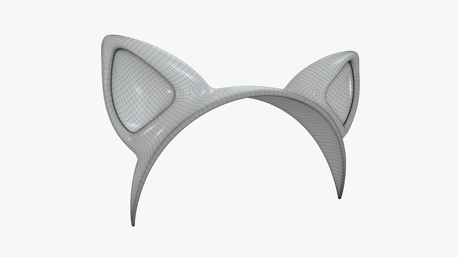 Cat ears headband 01 3D model_5