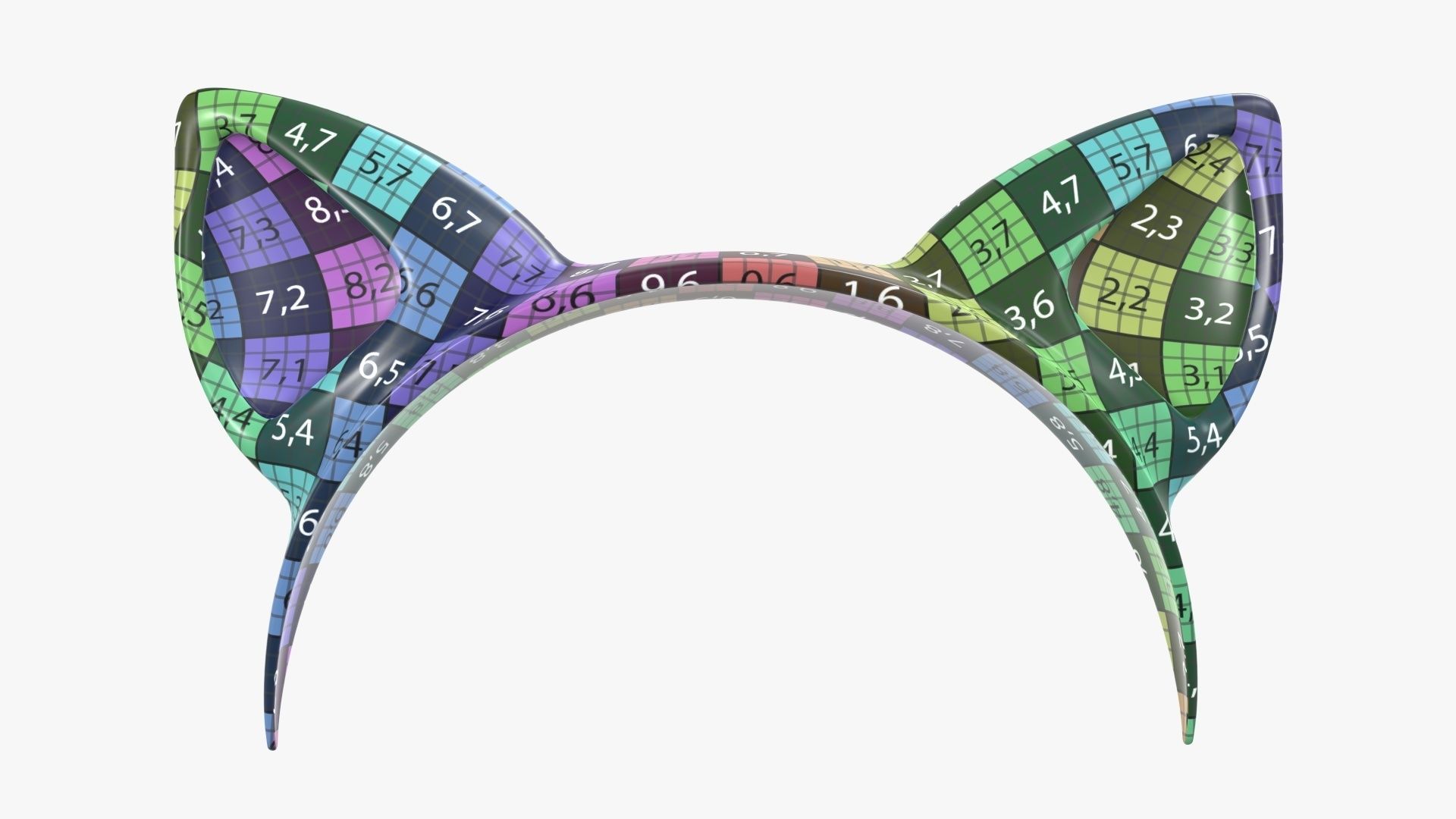 Cat ears headband 01 3D model_11