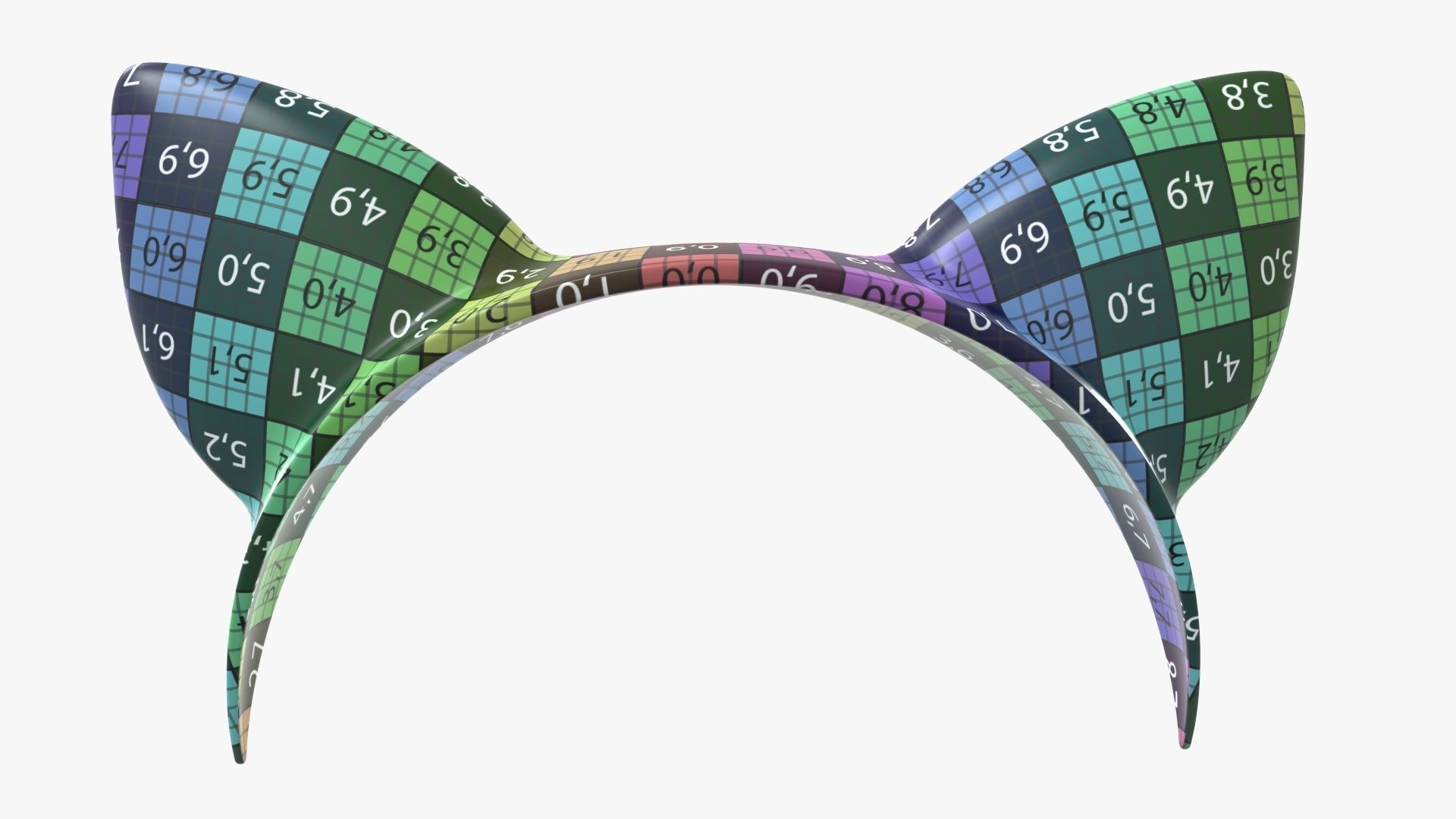 Cat ears headband 01 3D model_12