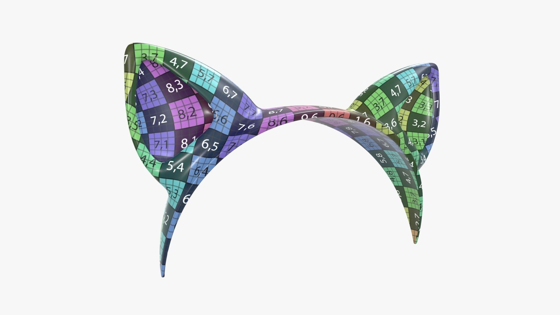 Cat ears headband 01 3D model_10