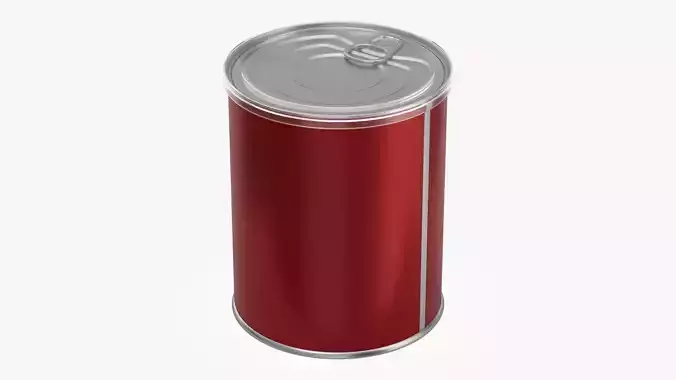 Coffee tin metal can with opener 3D model