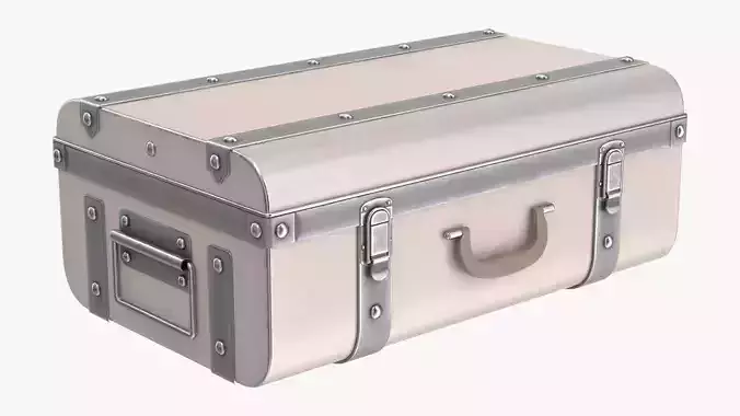 Suitcase metal trunk with lock