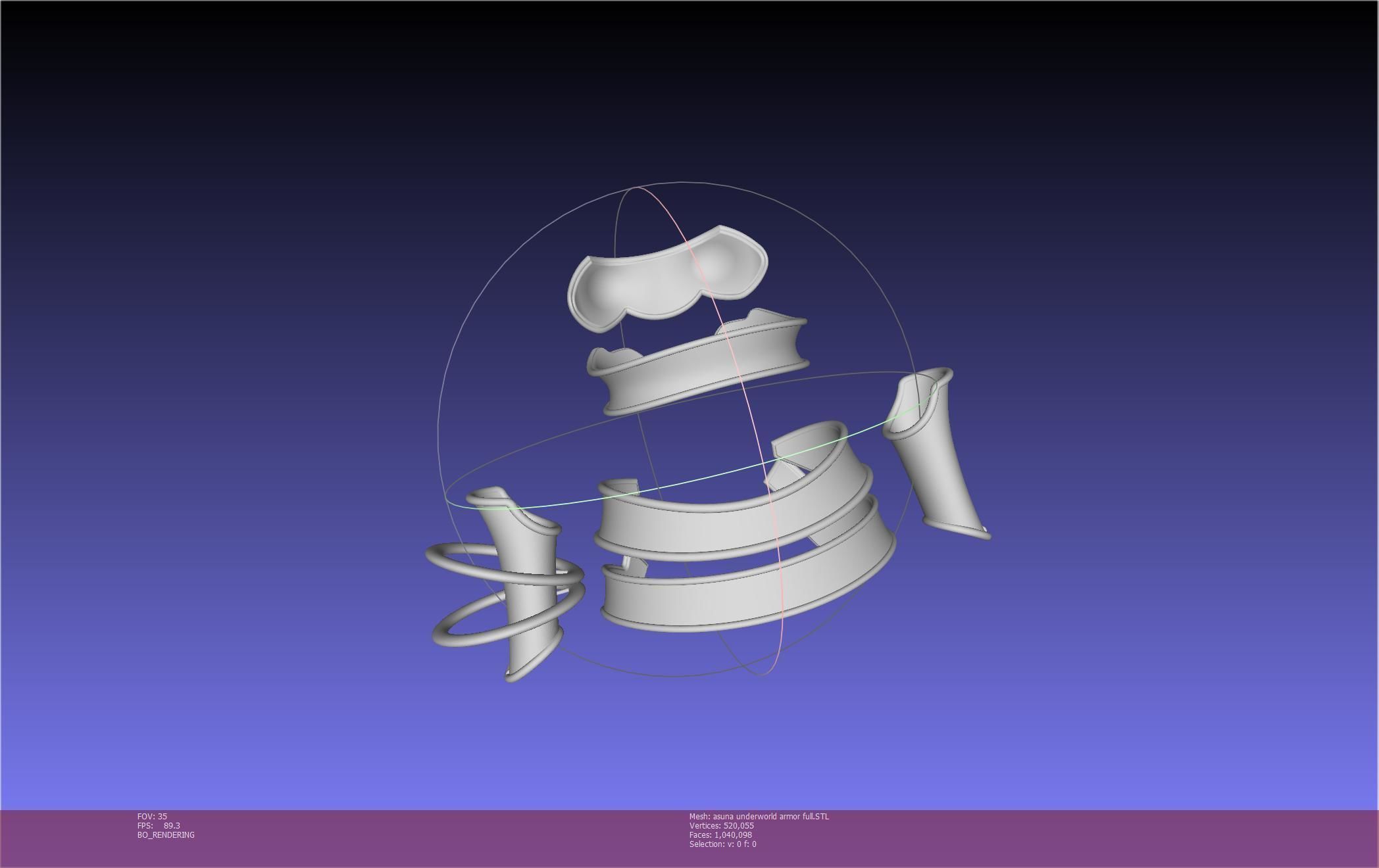 Sword Art Online Alicization Asuna Underworld Armorset 3D print model_25