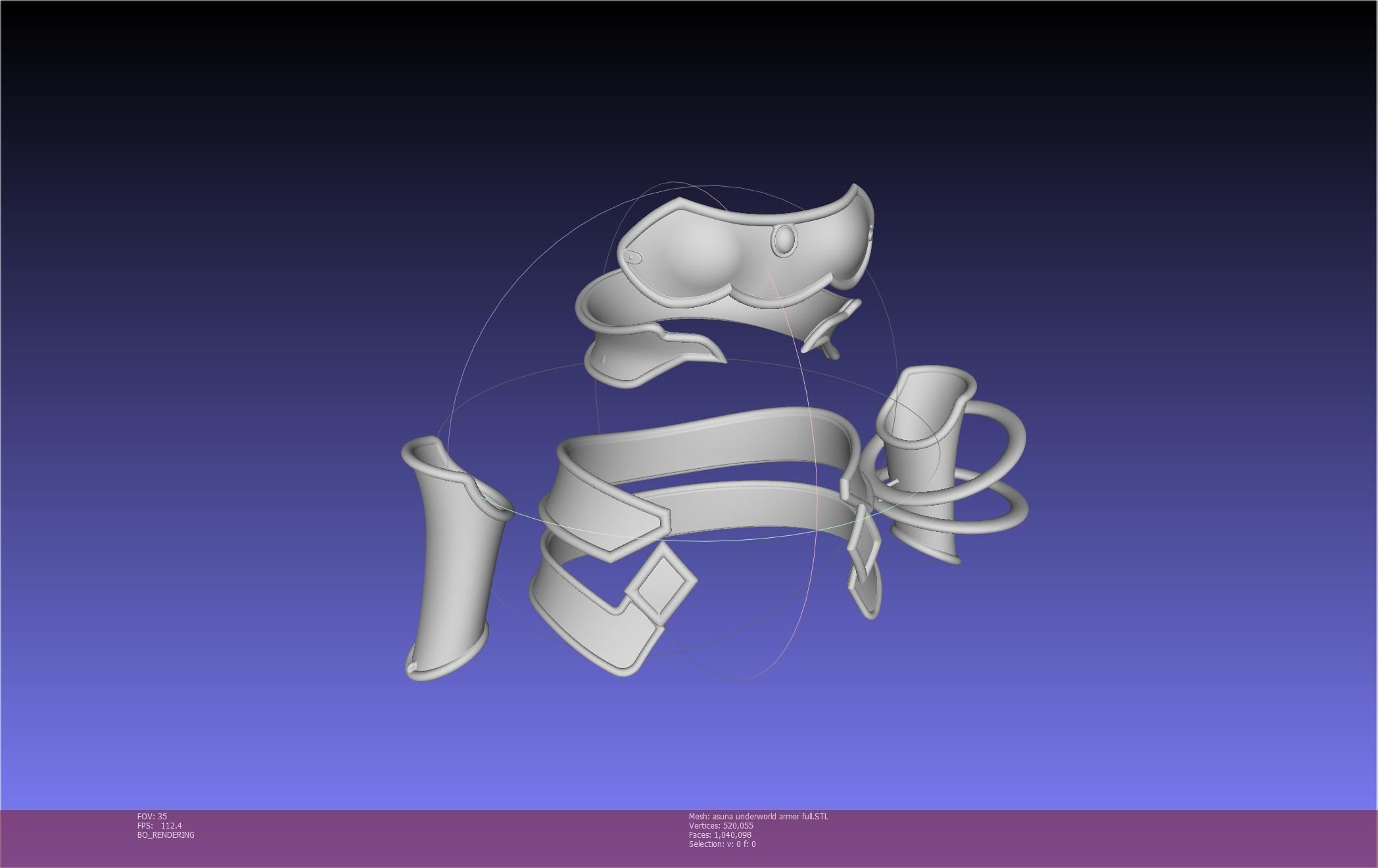 Sword Art Online Alicization Asuna Underworld Armorset 3D print model_74