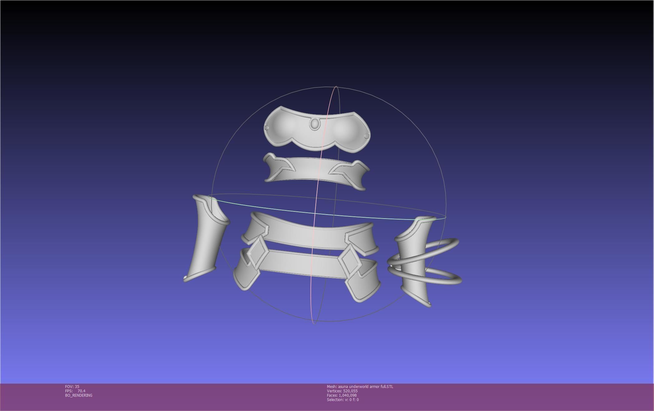 Sword Art Online Alicization Asuna Underworld Armorset 3D print model_30