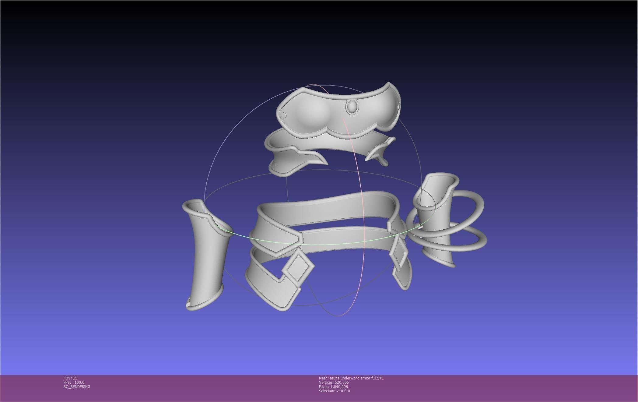 Sword Art Online Alicization Asuna Underworld Armorset 3D print model_66