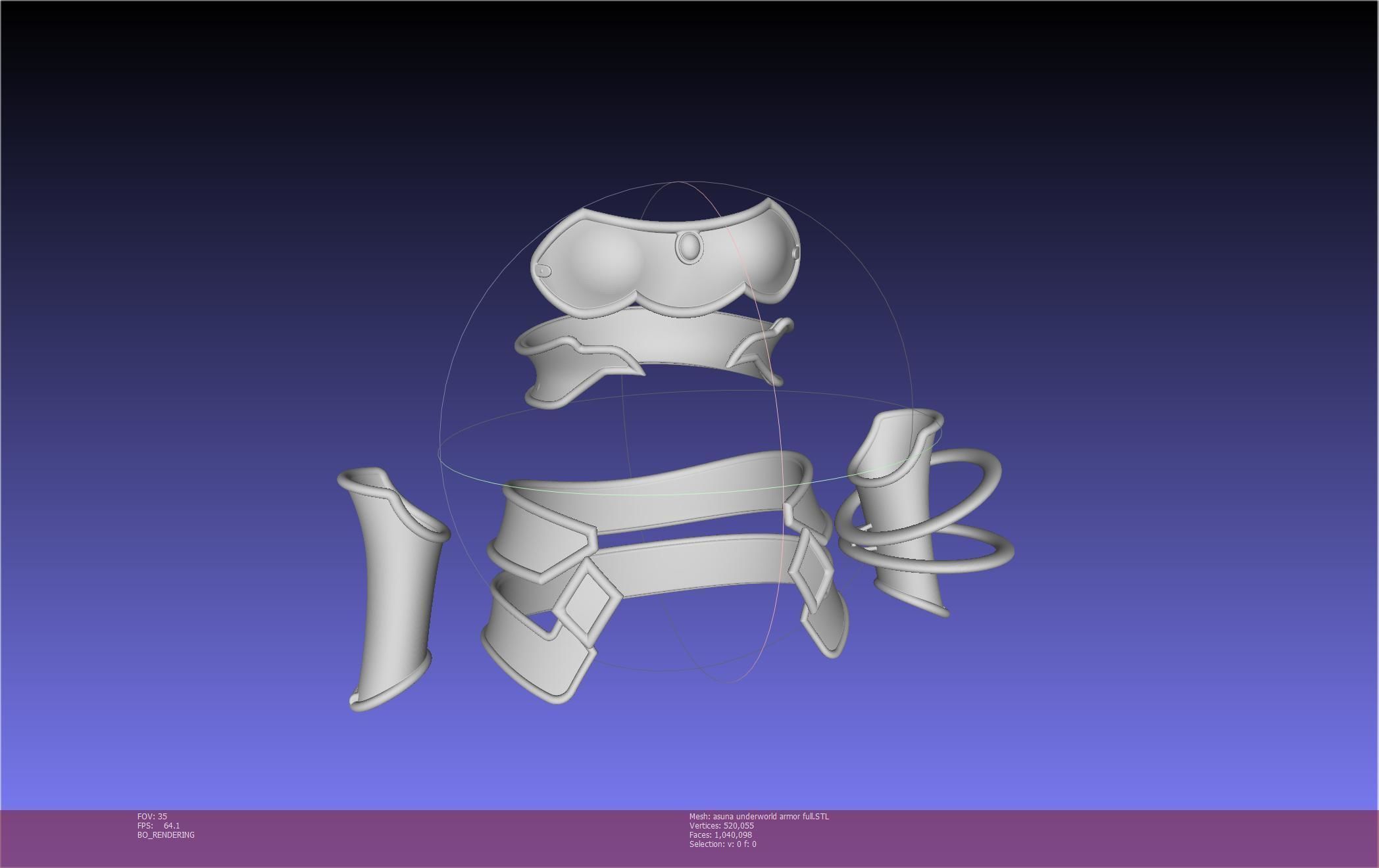 Sword Art Online Alicization Asuna Underworld Armorset 3D print model_63