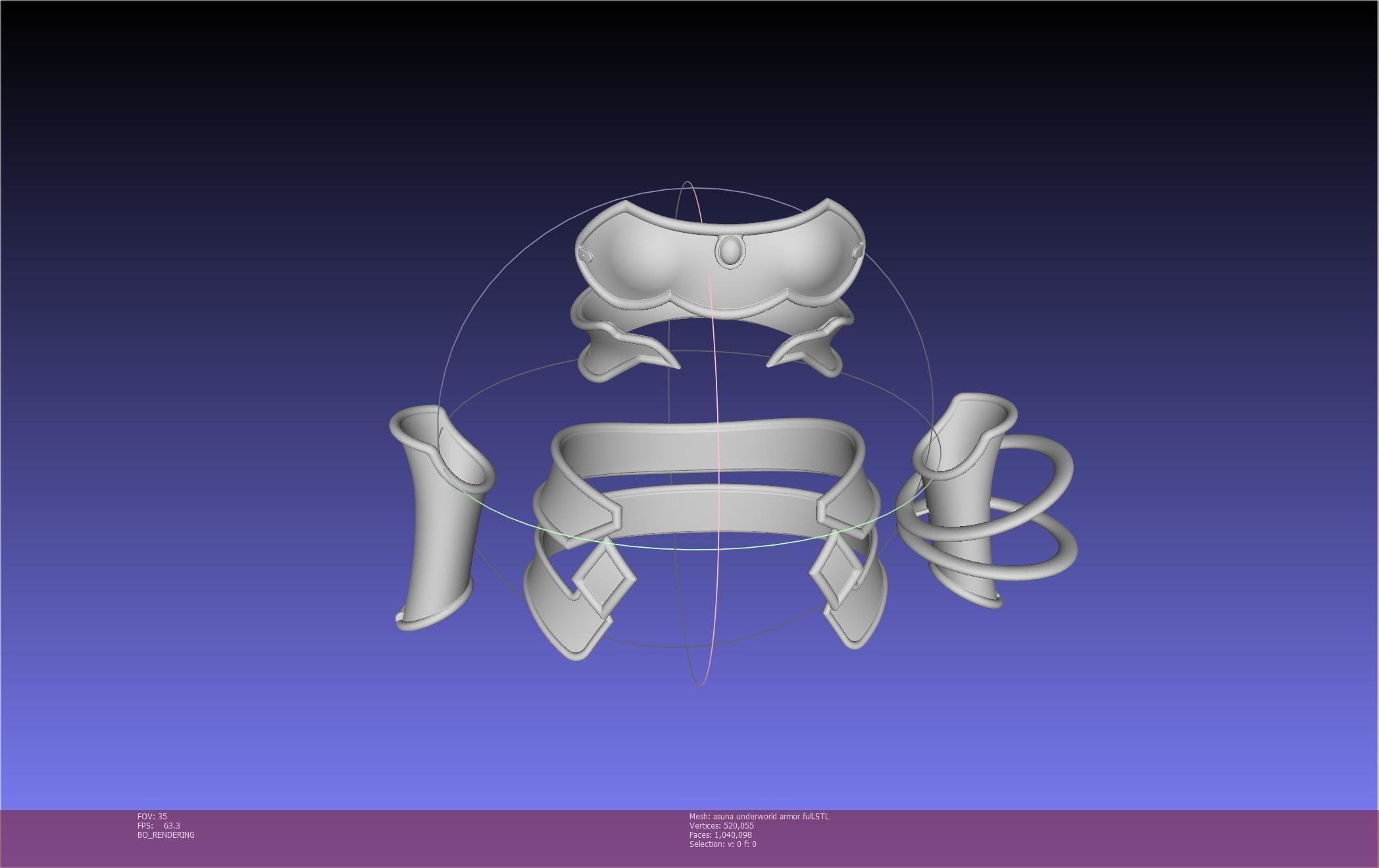 Sword Art Online Alicization Asuna Underworld Armorset 3D print model_75