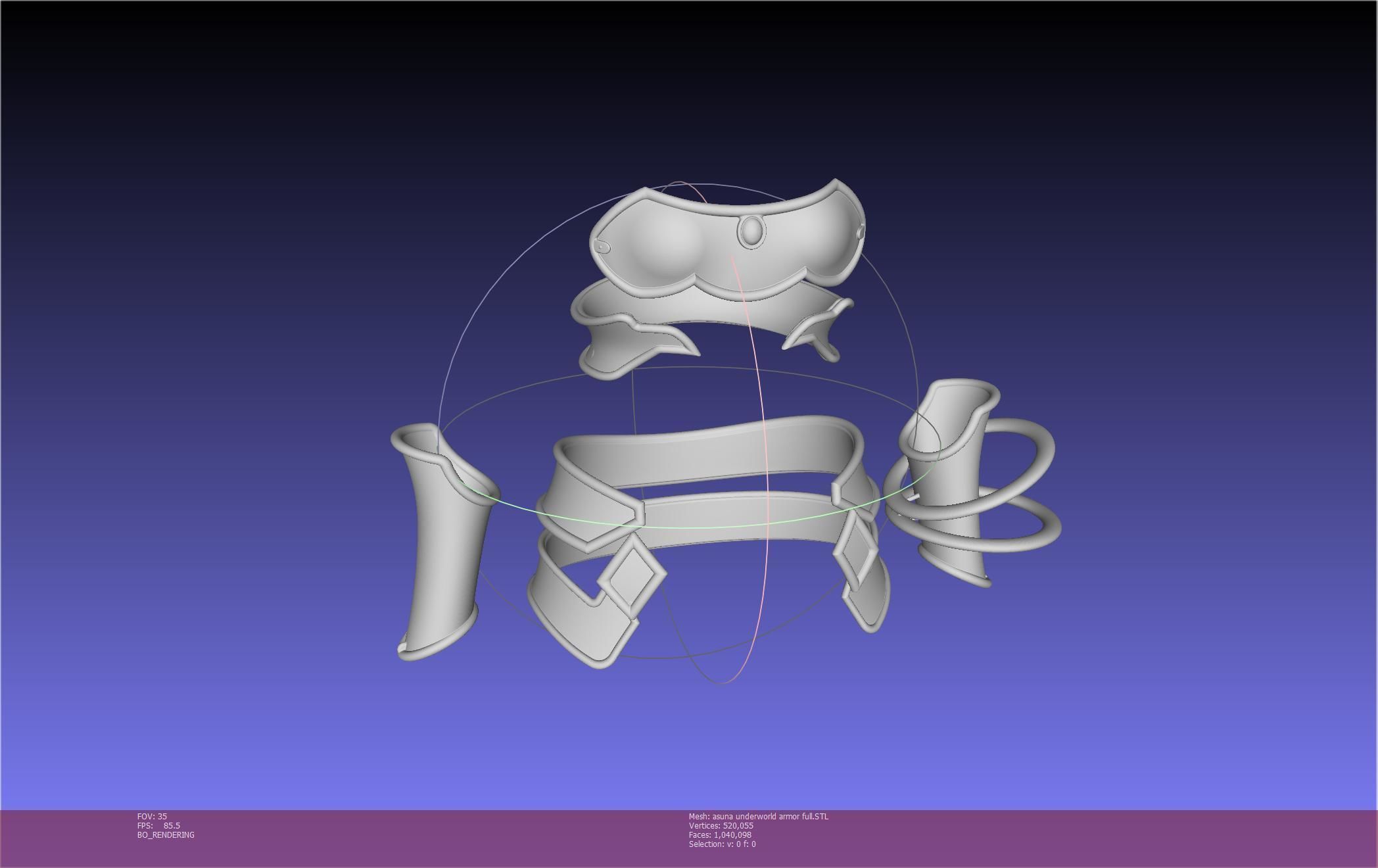 Sword Art Online Alicization Asuna Underworld Armorset 3D print model_64