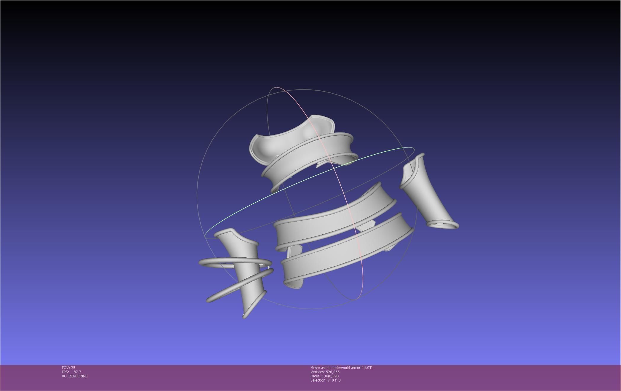 Sword Art Online Alicization Asuna Underworld Armorset 3D print model_51